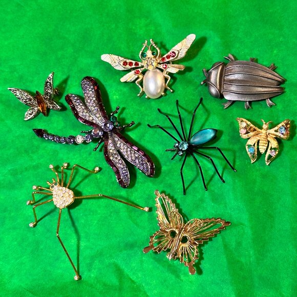 LOT of 6 I - nsect Bug Brooches / Pins - Picture 1 of 9